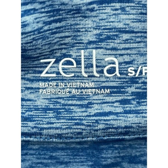 ZELLA Womens Bright Blue Space Dye 1/2 Zip Pullover Thumbholes Cuffs Logo Small - Picture 3 of 9